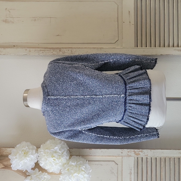 Rebecca Taylor tweed fringed full front zip peplum jacket women's size 6 - Picture 7 of 13